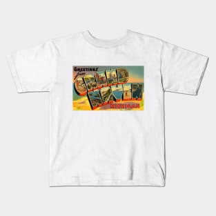 Greetings from Grand Haven, Michigan - Vintage Large Letter Postcard Kids T-Shirt